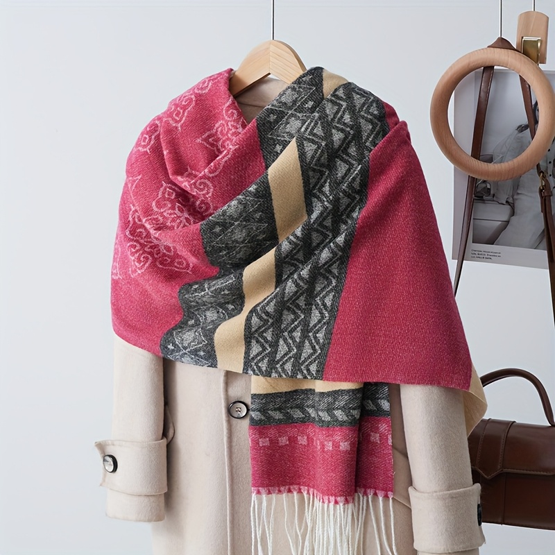 Ethnic Chic Fashion - 1pc Multi-Color Ethnic Style Faux Scarf,