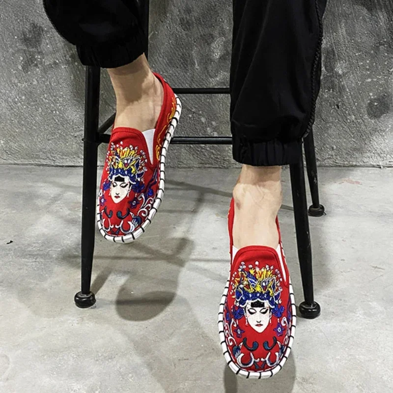 Ethnic Fashion For Men - Ethnic Style Embroidered Canvas Shoes Harajuku