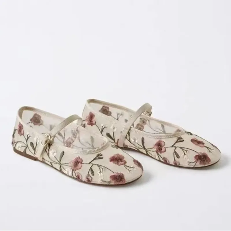 Mesh Embroidered Leisure Balle - Women'S Ethnic Fashion Brands 评论和价格