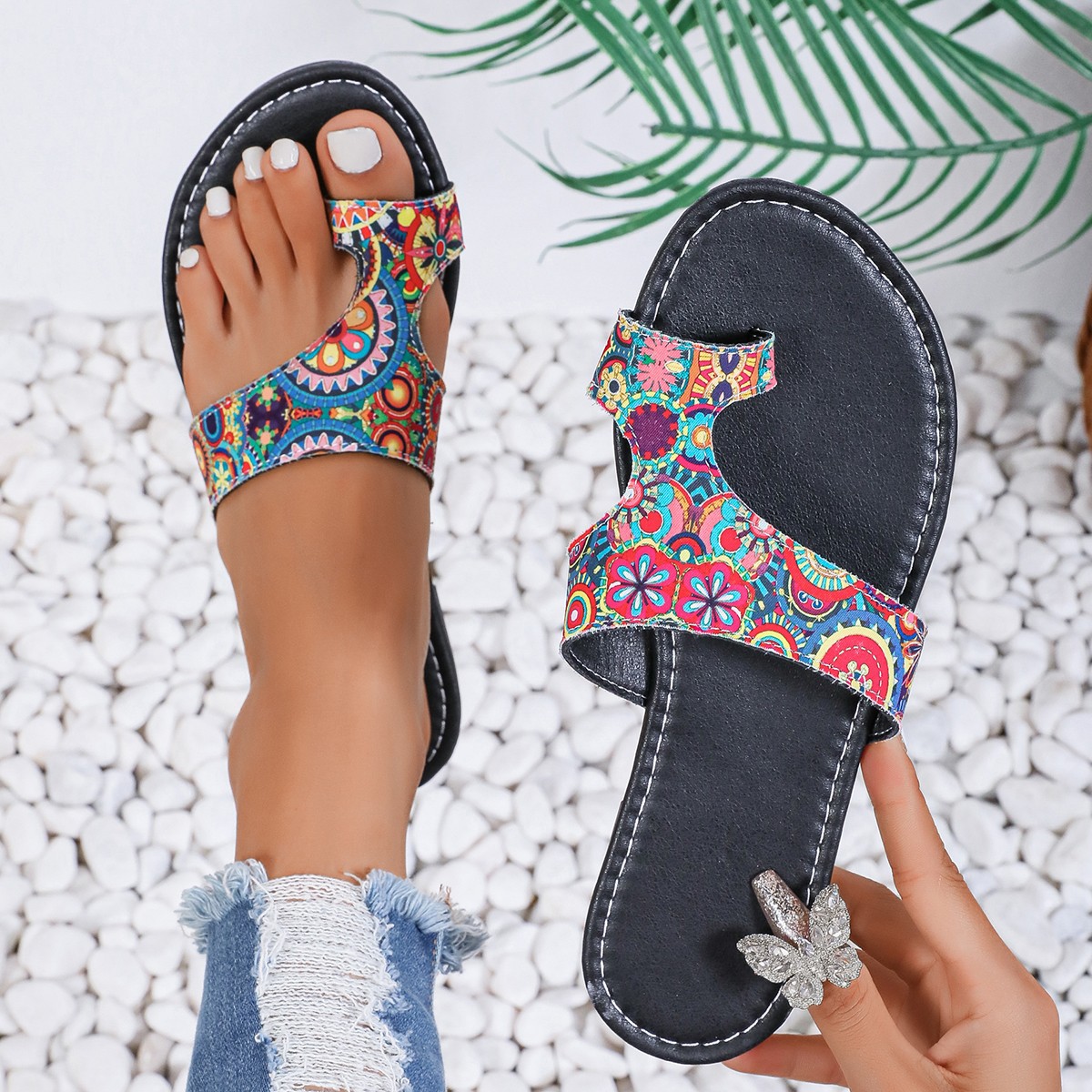Wide Width Ethnic Flat Sandals - Women'S Ethnic Fashion Brands 评论和价格