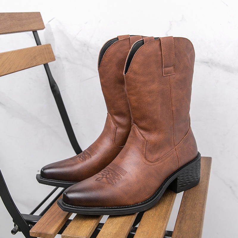 Men Boots Classic Embroidery W - Ethnic Fashion For Men 评论和价格