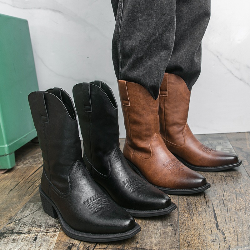 Men Boots Classic Embroidery W - Ethnic Fashion For Men 评论和价格