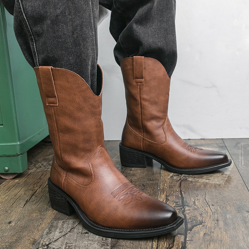 Men Boots Classic Embroidery W - Ethnic Fashion For Men 评论和价格